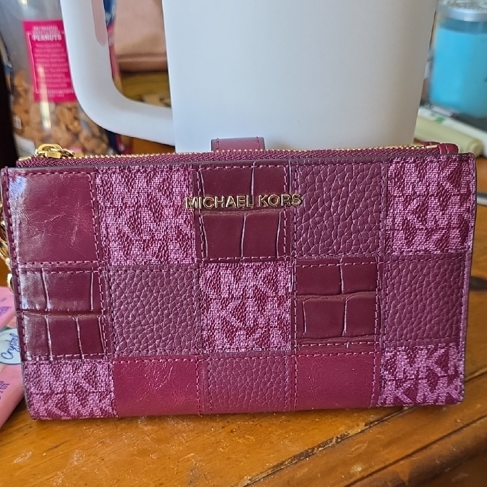 Michael Kors Maroon Patchwork Wallet - image 2